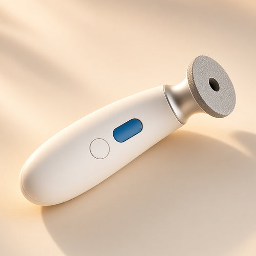 Halo Clear pore wand, white with a small blue display, on a seamless cream backdrop