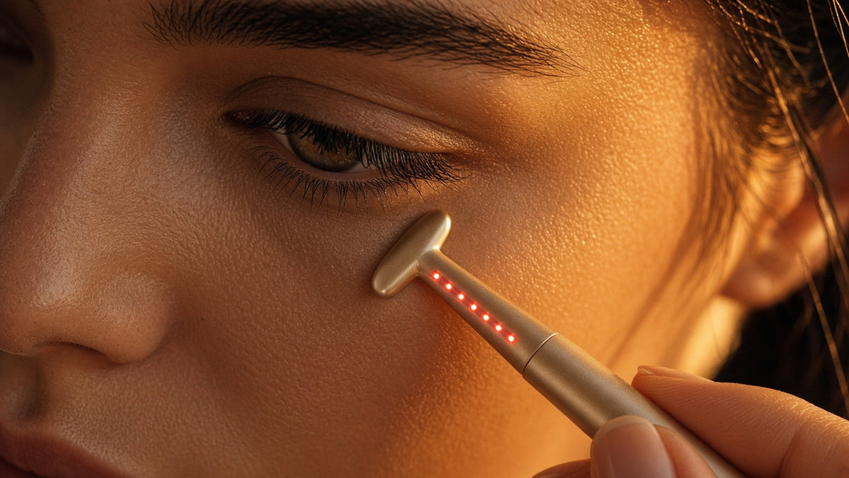 Halo Eye Wand close-up on skin