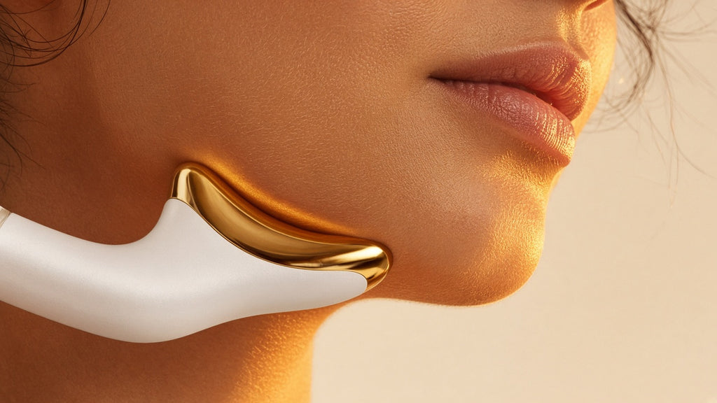 Halo Warm Gua Sha close-up on skin