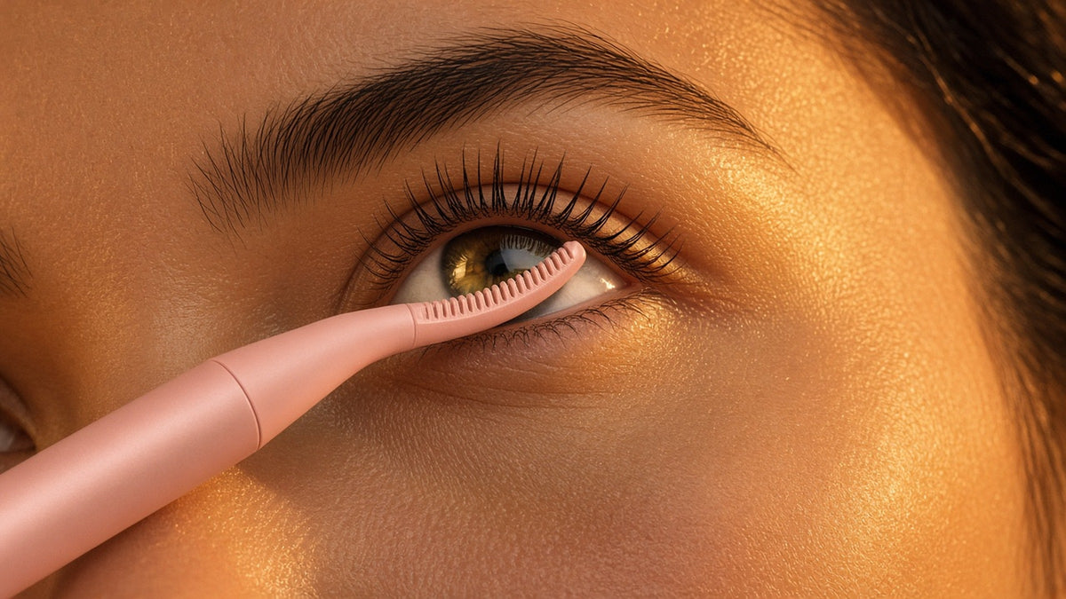 Halo Heated Lash Curler close-up on skin
