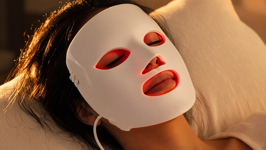 Halo Glow LED mask close-up on skin