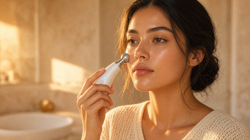 Halo Clear Pore Wand in use during an evening self-care ritual