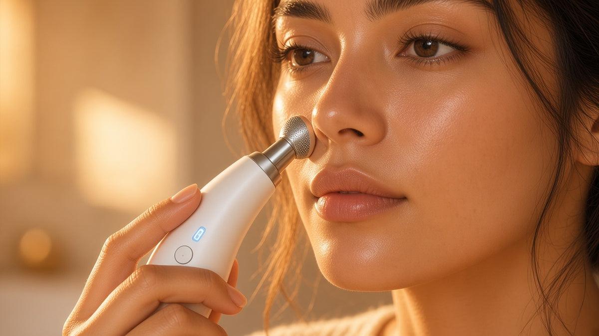 Halo Clear Pore Wand close-up on skin